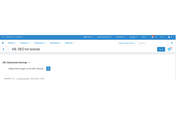 CS-Cart add-on - integration with add-on Advanced sitemap