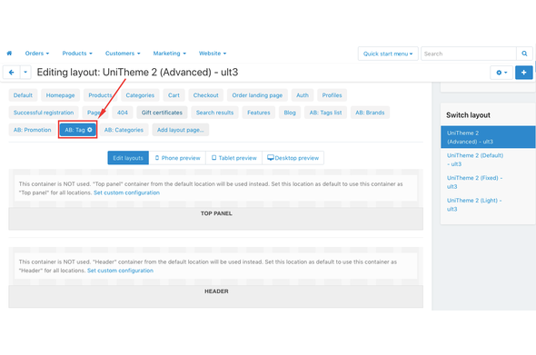 CS-Cart seo for tags pages addon - tag page layout